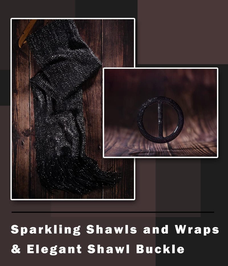 KUNINDOME Sparkling Metallic Shawls and Wraps with Buckle,for Evening Dresses Party Wedding Bride Bridesmaid - Image 1